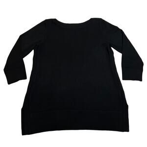 Adrienne Vittadini Boat Neck Split Hem Tunic Knit Sweater Size Medium Neutral
